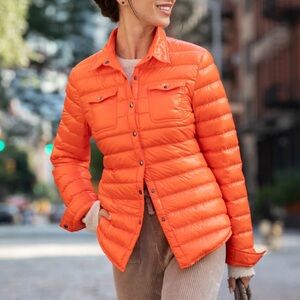 Cotes of London Harrow Royale Orange Quilted Down Puffer Shirt M